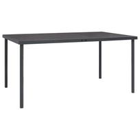 vidaXL Lauko valgomojo stalas, antracito, 150x90x74cm, plienas