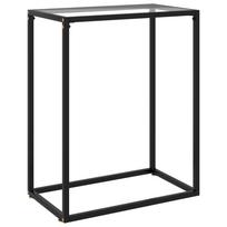vidaXL Konsolinis staliukas, skaidrus, 60x35x75cm, grūdintas stiklas