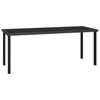 vidaXL Sodo valgomojo stalas, juodos spalvos, 180x70x73cm, poliratanas
