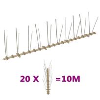 vidaXL Smaigų rinkinys nuo paukščių ir balandžių, 20vnt., 2 eilės, 10m