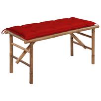 vidaXL Sulankstomas sodo suoliukas su pagalvėle, 118cm, bambukas