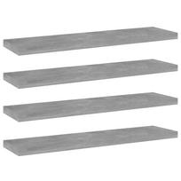vidaXL Knygų lentynos plokštės, 4vnt., betono pilkos, 40x10x1,5cm, MDP