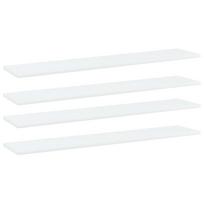 vidaXL Knygų lentynos plokštės, 4vnt., baltos, 100x20x1,5cm, MDP