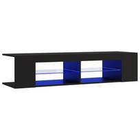vidaXL Televizoriaus spintelė su LED apšvietimu, juoda, 135x39x30cm