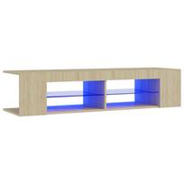 vidaXL Televizoriaus spintelė su LED apšvietimu, ąžuolo, 135x39x30cm