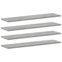 vidaXL Knygų lentynos plokštės, 4vnt., betono, 80x20x1,5cm, mediena