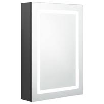 vidaXL Veidrodinė vonios spintelė su LED apšvietimu, pilka, 50x13x70cm