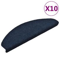 vidaXL Laiptų kilimėliai, lipnūs, 10 vnt., 65x21x4 cm, tamsiai mėlyni, pusapvaliai, dideli