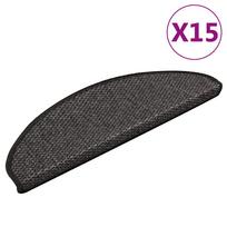 vidaXL Lipnūs laiptų kilimėliai, 15vnt., antracito spalvos, 65x21x4cm