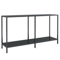 vidaXL Konsolinis staliukas, juodas, 140x35x75,5cm, grūdintas stiklas