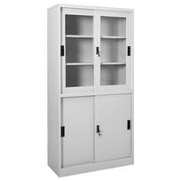 vidaXL Biuro spintelė su stumdomom durim, pilka, 90x40x180cm, plienas