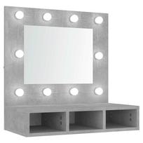 vidaXL Veidrodinė spintelė su LED, betono pilka, 60x31,5x62cm