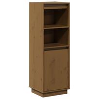 vidaXL Komoda, medaus ruda, 37x34x110cm, pušies medienos masyvas