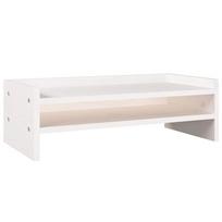 vidaXL Monitoriaus stovas, baltas, 50x24x16cm, pušies medienos masyvas