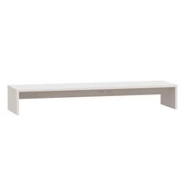 vidaXL Monitoriaus stovas, baltas, 100x27x15cm, pušies masyvas