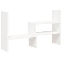 vidaXL Monitoriaus stovas, baltas, (39–72)x17x43cm, pušies masyvas