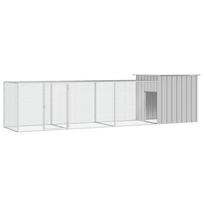 vidaXL Narvas viščiukams, pilkas, 400x91x100cm, galvanizuotas plienas