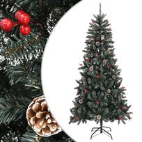 vidaXL Dirbtinė Kalėdų eglutė su stovu, žalios spalvos, 240cm, PVC