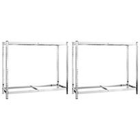 vidaXL Stovai padangoms, 2vnt., sidabriniai, 110x40x110cm, plienas