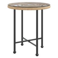 vidaXL Valgomojo stalas, 50cm skersmens, grūdintas stiklas ir plienas