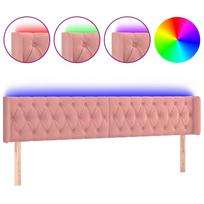 vidaXL Galvūgalis su LED, rožinės spalvos, 183x16x78/88 cm, aksomas