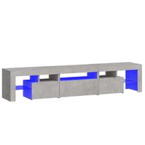 vidaXL TV spintelė su LED apšvietimu, betono pilka, 200x36,5x40cm
