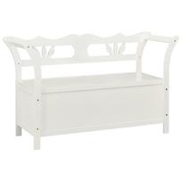 vidaXL Suoliukas, baltos spalvos, 107x45x75,5cm, eglės masyvas