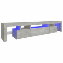 vidaXL TV spintelė su LED apšvietimu, betono pilka, 215x36,5x40cm