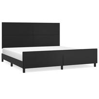 vidaXL Lovos rėmas su galvūgaliu, juodos, 200x200 cm, dirbtinė oda