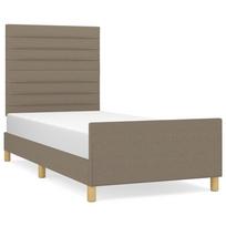 vidaXL Lovos rėmas be čiužinio, taupe, 90x200 cm, audinys