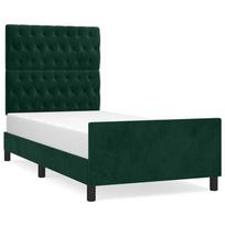 vidaXL Lovos rėmas be čiužinio tamsiai žalias 90x200 cm aksomas