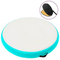 vidaXL Gimnastikos kilimėlis su pompa, žalias, 100x100x10cm, PVC