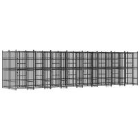vidaXL Lauko voljeras šunims, plienas, 14,75m²