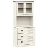 vidaXL Komoda VIGO, balta, 78x40x175cm, pušies medienos masyvas