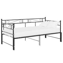 vidaXL Ištraukiamos sofos-lovos rėmas, juodas, 90x200cm, metalas