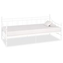 vidaXL Lovos rėmas, baltos spalvos, 90x200cm, metalas