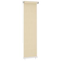 vidaXL Lauko roletas, kreminės spalvos, 60x230cm, HDPE