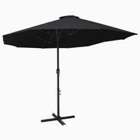 vidaXL Lauko skėtis nuo saulės su aliuminio stulpu, juodas, 460x270cm