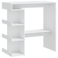 vidaXL Baro stalas su lentyna, baltas, 100x50x101,5cm, mediena