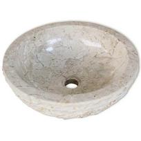 vidaXL Kriauklė, kreminė, 40 cm, marmuras