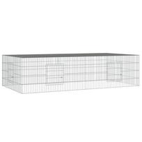 vidaXL Triušių narvas, 2 segmentai, 220x110x55cm, galvanizuota geležis