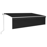 vidaXL Markizė su uždanga/LED/vėjo jutikliu, antracito, 6x3m