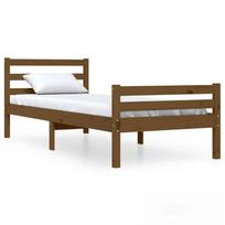vidaXL Lovos rėmas, medaus rudas, 75x190cm, pušies masyvas, vienvietis