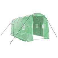 vidaXL Šiltnamis su plieno rėmu, žalios spalvos, 4x2x2m, 8m²