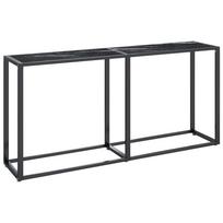 vidaXL Konsolinis staliukas, juodo marmuro, 160x35x75,5cm, stiklas