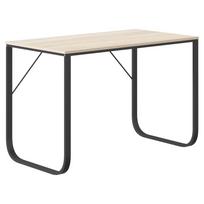 vidaXL Kompiuterio stalas, juodos ir ąžuolo spalvos, 110x60x73cm, MDP