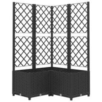 vidaXL Sodo lovelis su treliažu, juodos spalvos, 80x80x136cm, PP