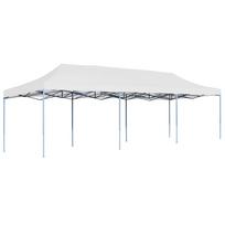 vidaXL Išskleidžiama proginė palapinė, baltos spalvos, 3x9 m