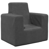 vidaXL Vaikiška sofa, antracito spalvos, minkštas pliušas