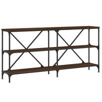 vidaXL Konsolinis staliukas, rudas, 160x30x75cm, mediena/geležis